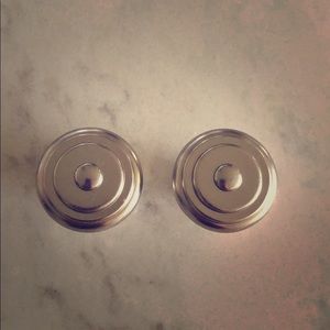 (12) pottery barn knobs in pewter color